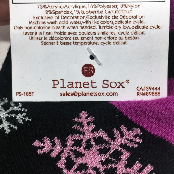 BOGO Planet Sox Women Winter Shimmer Snowflake Socks Size 9-11 Two Pairs for One - Picture 6 of 7
